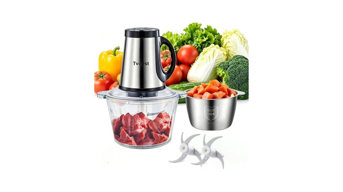 Tviorst Electric Food Processor, 3-speed Food Chopper With Meat Grinder