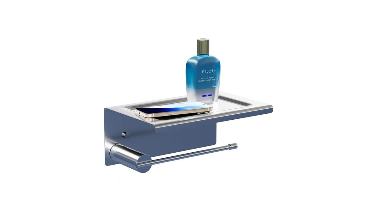 Toilet Paper Holder With Shelf, Wall Mounted Toilet Paper Roll