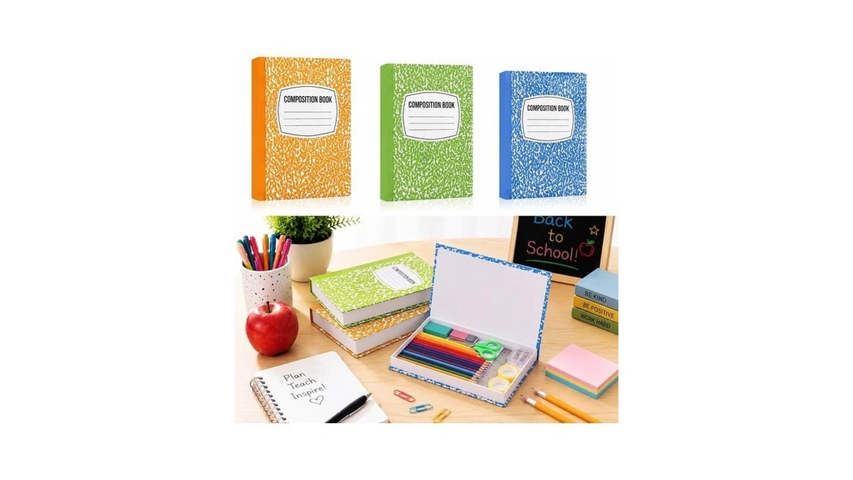 Spiareal 3 Pcs Composition Notebook Back To School Decorations, Vibrant