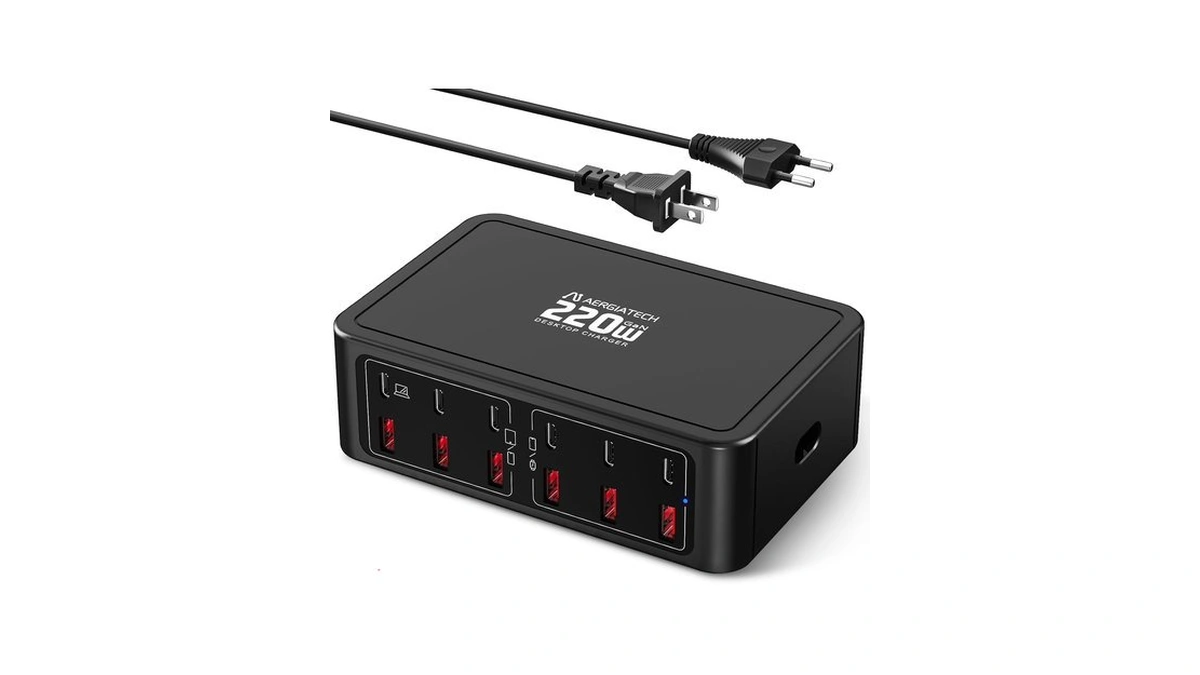 220w Gan Charger Hub, 12 Port Usb C Charging Station