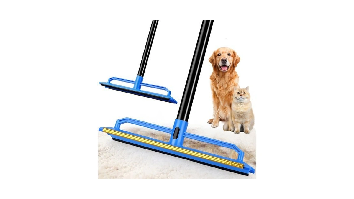 Buve 2 In 1 Carpet Rake For Pet Hair Removal