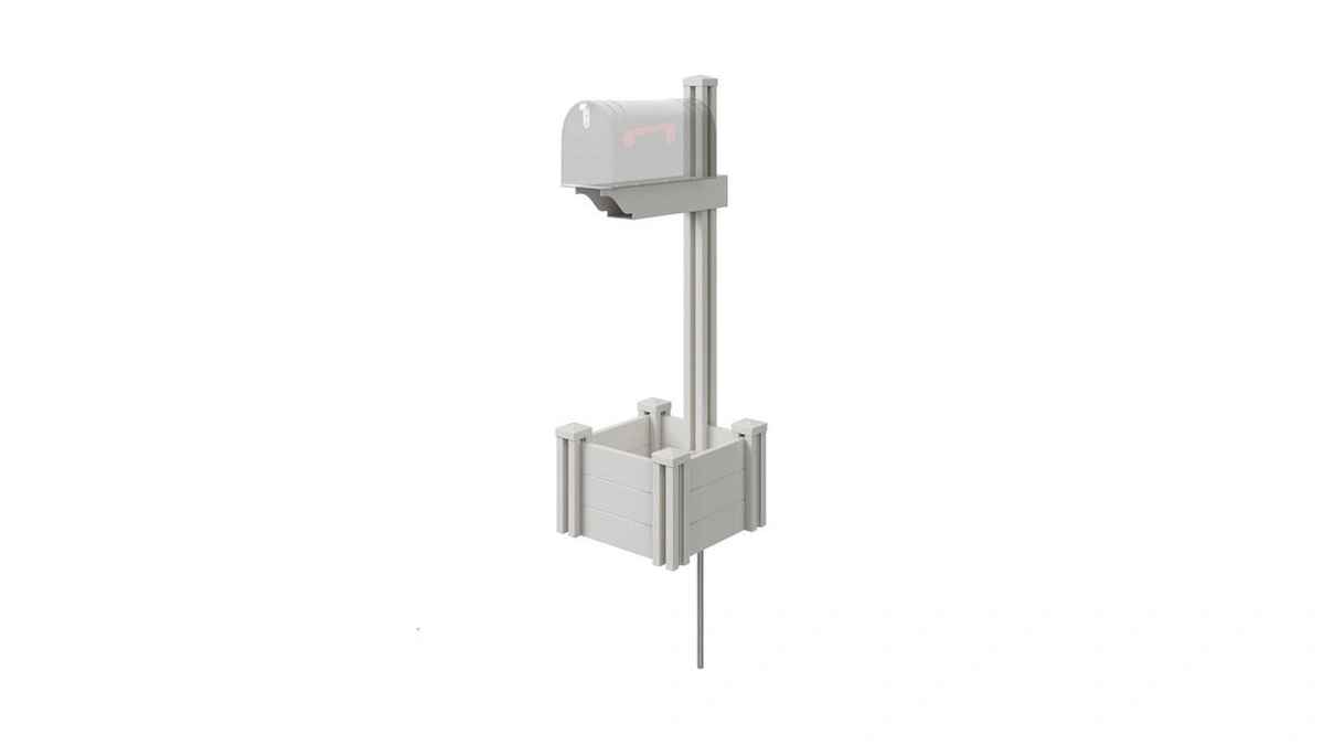 Zippity Majestic Mailbox Post W/planter Box, White Vinyl Diy No