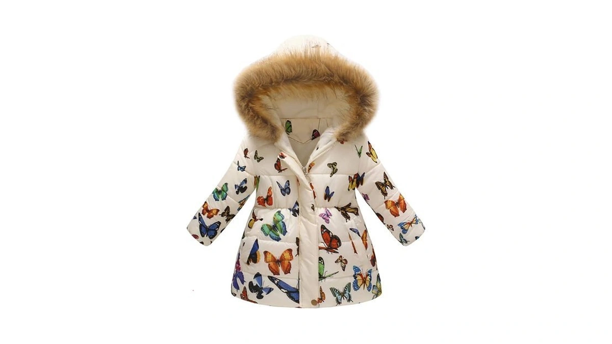 Kids Toddler Baby Girls Boys Fall Light Puffer Floral Print
