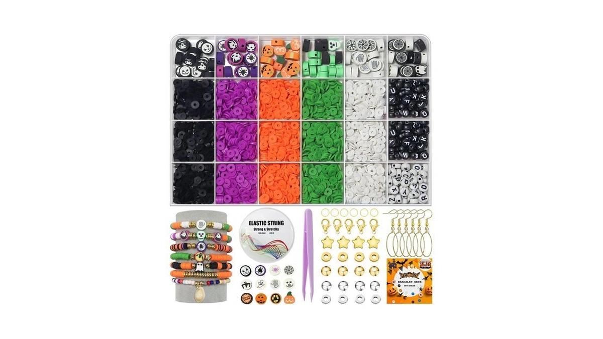 Wanspoorts 3200+pcs Polymer Clay Beads Charms Friendship Bracelet Necklace Earring