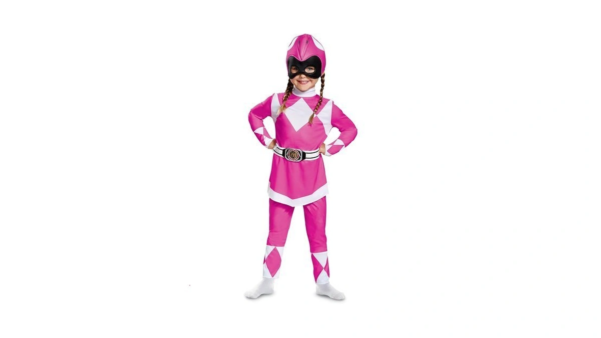 Disguise Pink Ranger Toddler Classic Child Costume, Pink, Medium/(3t-4t)
