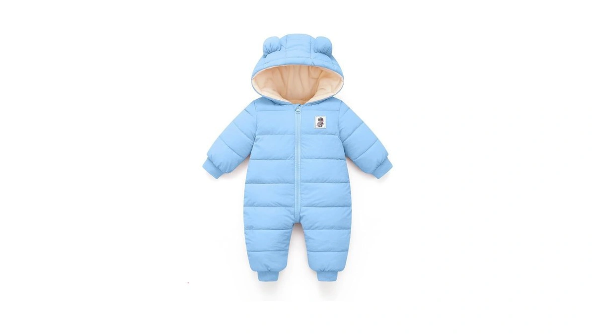 Minizone Baby Snowsuit Winter Hooded Romper Warm Pramsuit Baby Coat