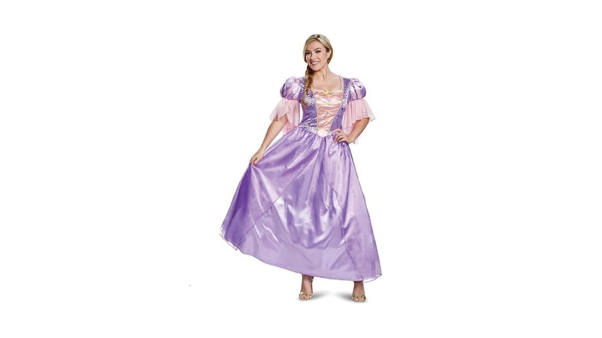 Rapunzel Costume, Official Disney Princess Rapunzel Deluxe Costume Dress, Adult