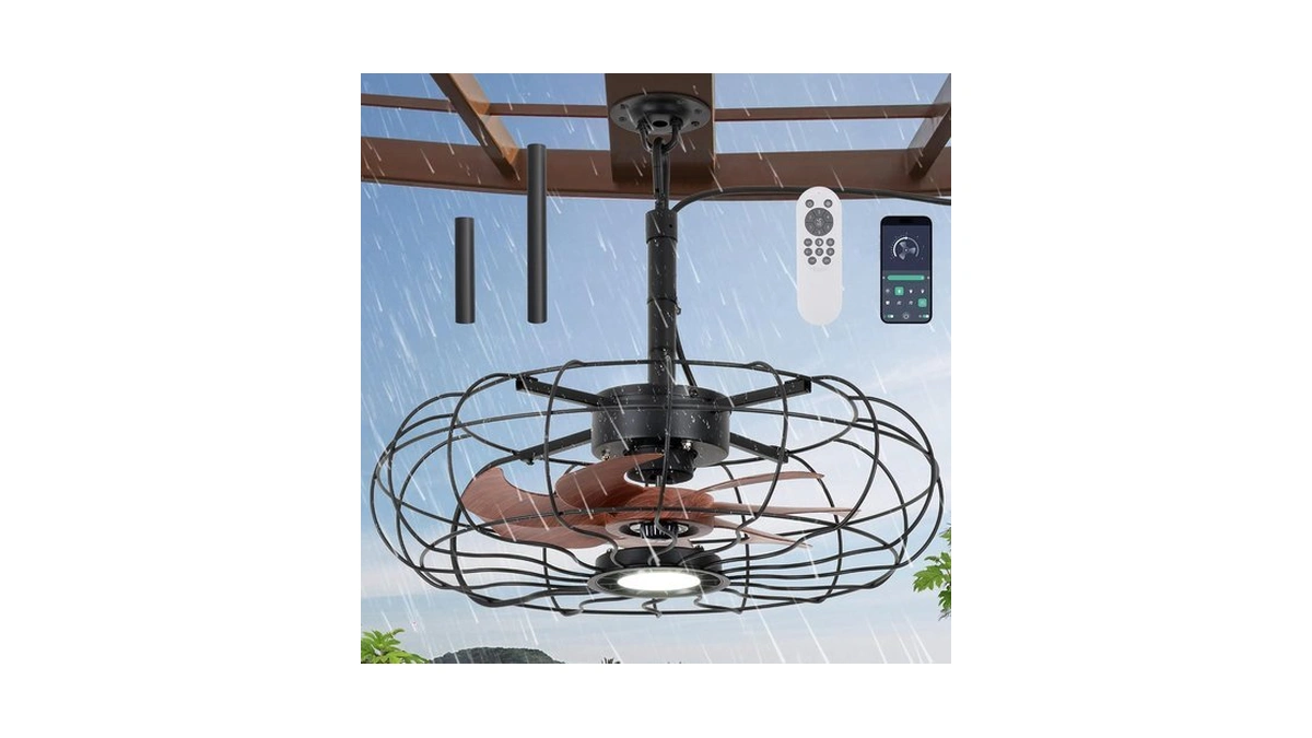 Amazon coupon: 20" Outdoor Ceiling Fan With Light, With