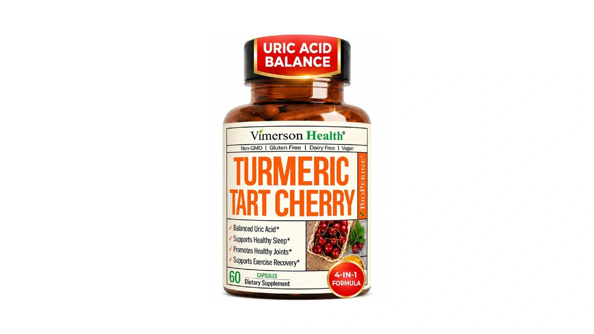 Tart Cherry Capsules With Turmeric 600mg For Uric Acid &