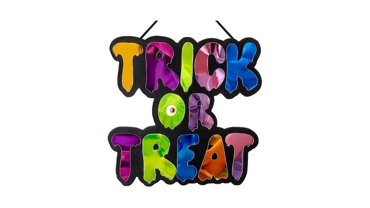 Decspas Halloween Door Decorations, Wood Trick Or Treat Wall Sign
