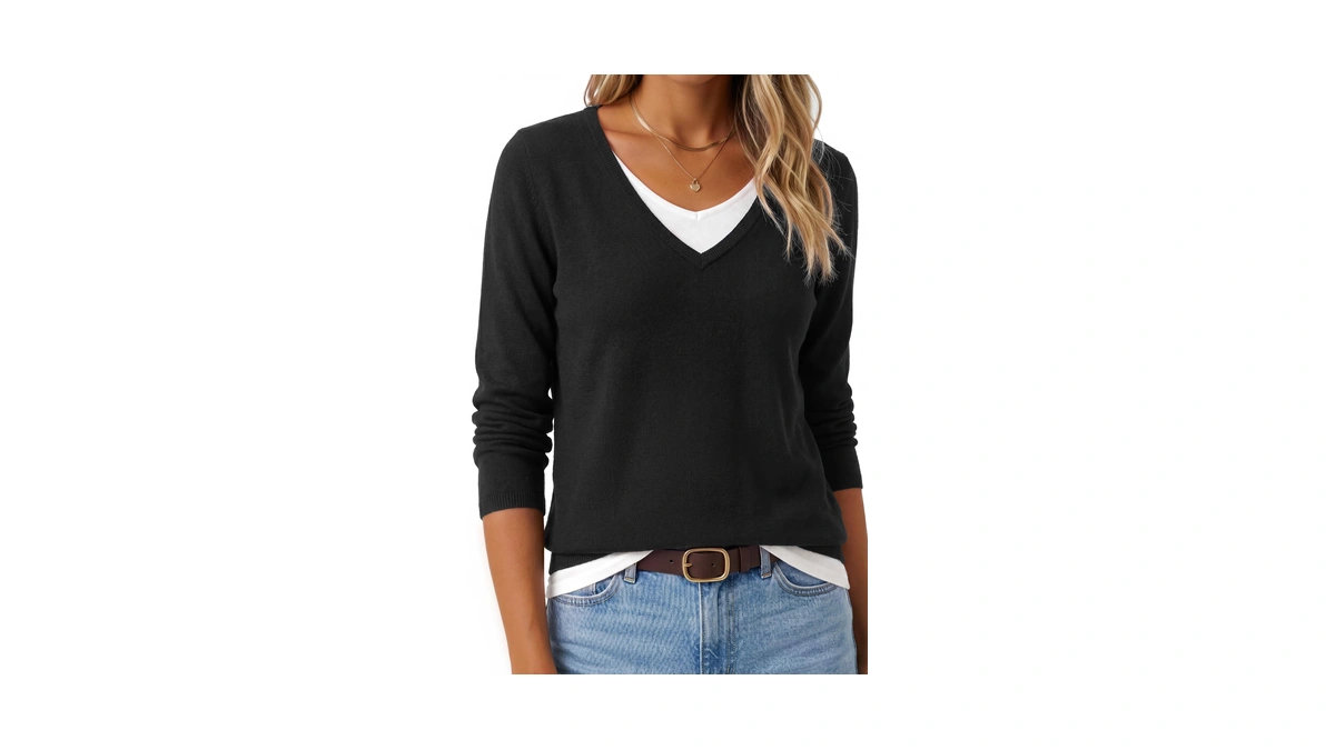 Arach&cloz Womens Cashmere Fall Sweater Tops Long Sleeve Casual Trendy