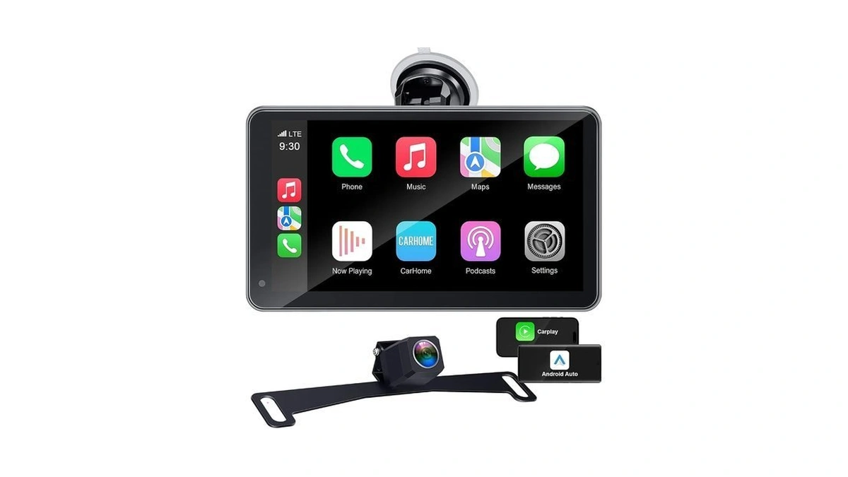 Portable Carplay Screen With Backup Camera - Bluetooth Fast Connects