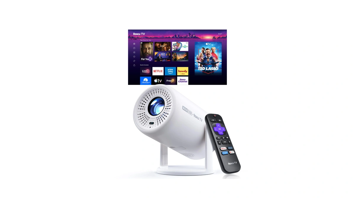 Boldever Roku Tv 1080p Fhd Mini Smart Projector With Wi-fi