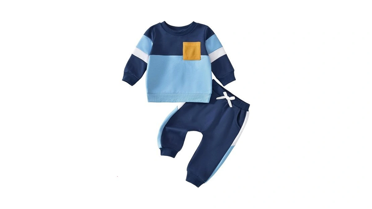 Amawmw Toddler Baby Boy Clothes Color Block Long Sleeve Sweatshirt