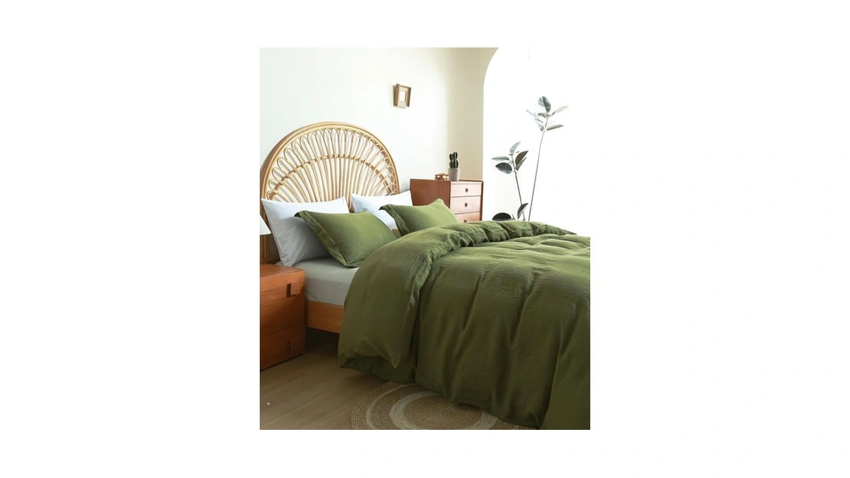 Aorissi 100% French Flax Linen Duvet Cover Set, King Size
