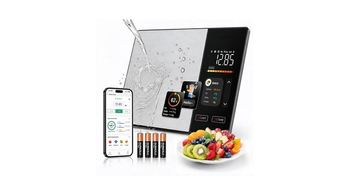 Gabtruk Smart Nutrition Food Scale, Tft Color Screen, Fitdays+ App,
