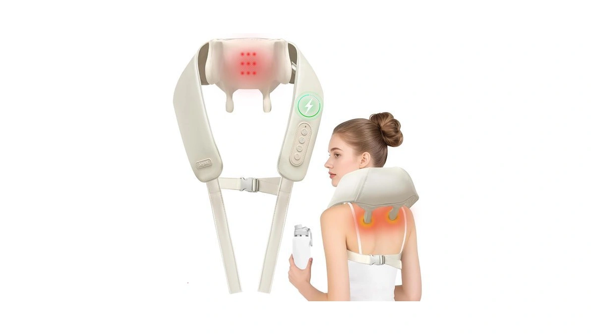 Joyset Cordless Neck And Shoulder Massager With Heat, 4d Shiatsu