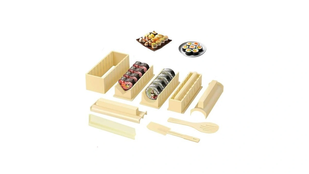 Xpapov Sushi Making Kit, Sushi Maker 10 Pcs Plastic Sushi