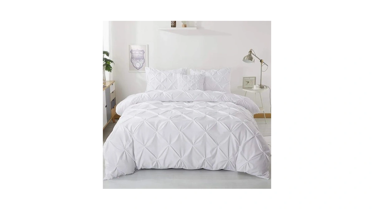 Ebeddy Linens Microfiber Duvet Cover Set Extra Large King 136x120,