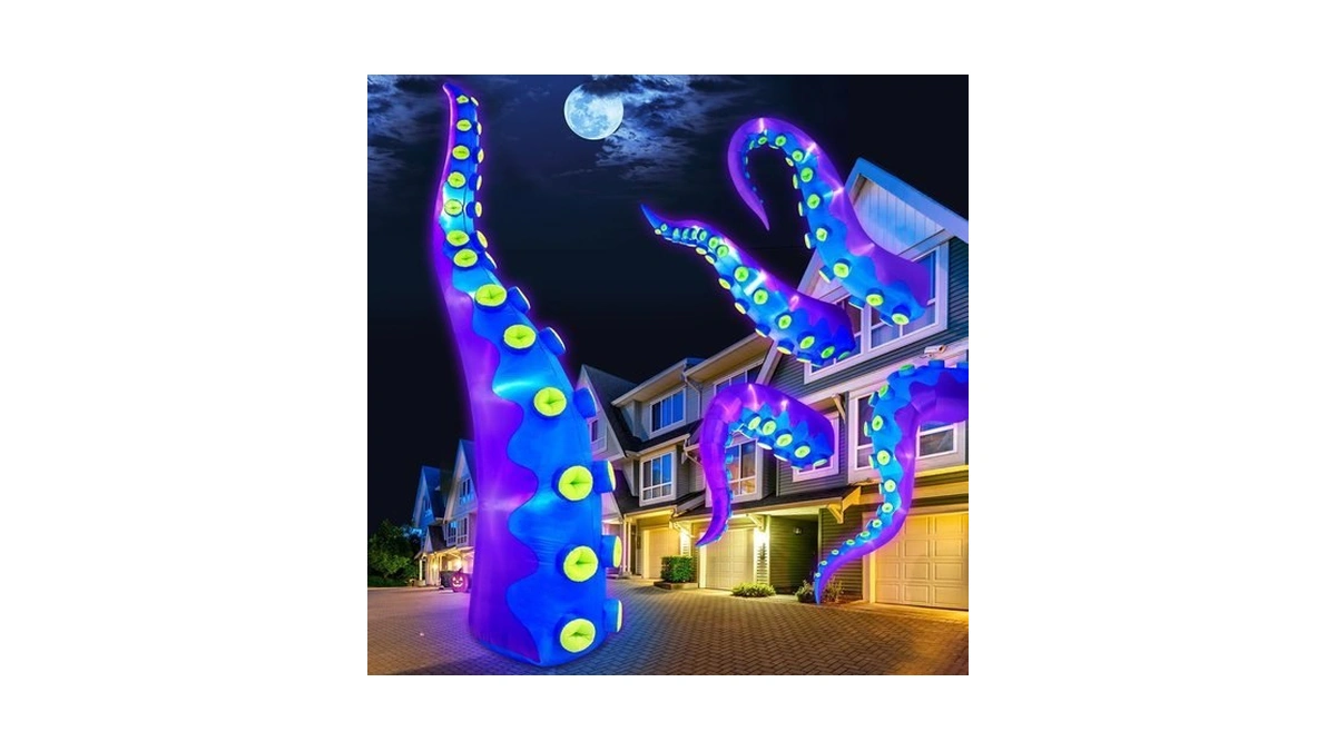 1pcs 14ft Giant Halloween Inflatables Octopus Tentacles, Huge Halloween Decorations