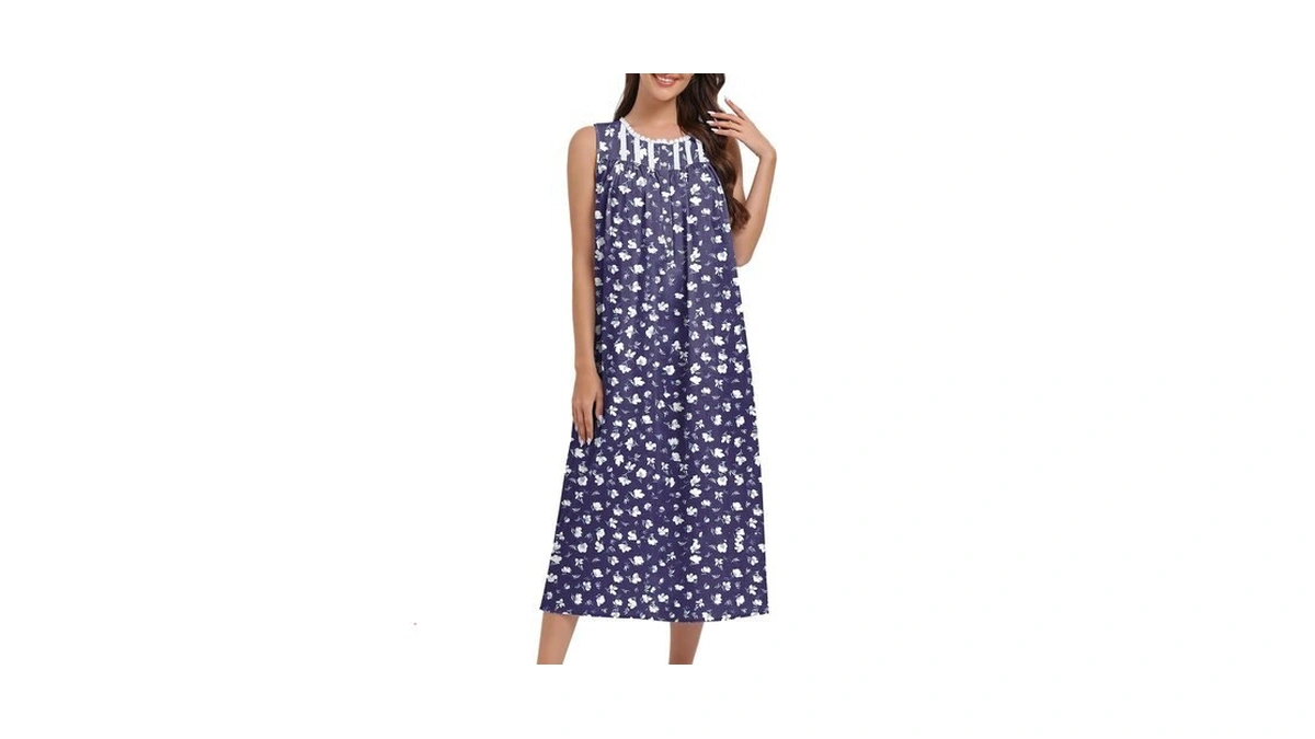 Fmirreo Cotton Nightgowns For Women Sleeveless Tank Night Gown Soft