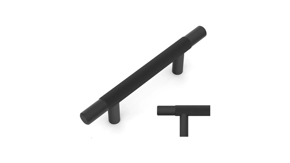 Amerdeco 10 Pack Matte Black Knurled Cabinet Pulls 3 Inch