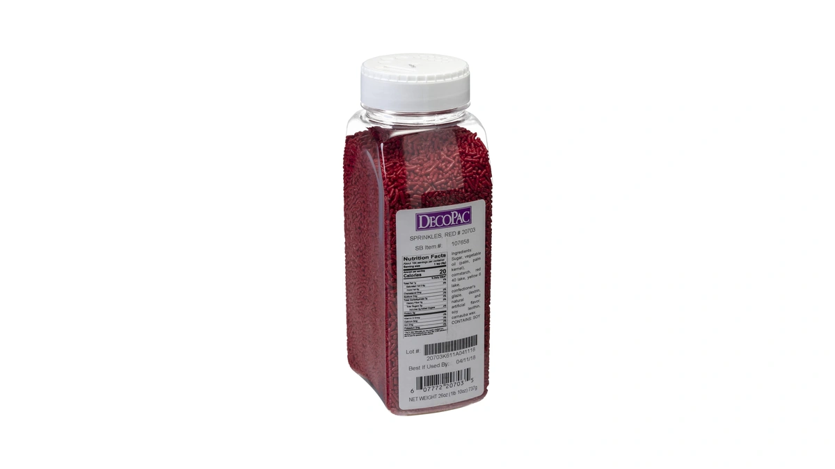 Decopac Red Sprinkles Cake Sprinkle Mix, Candy Sprinkles, 26oz