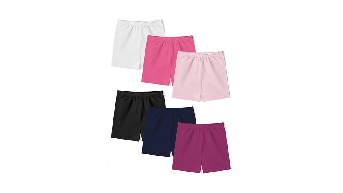 6 Pack Toddler And Girls Bike Shorts For Under Dress,