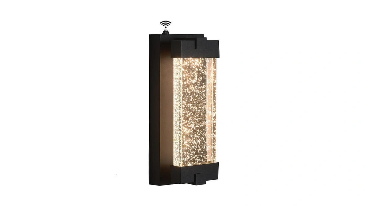 Black Wall Sconce With Crystal Bubble And Dus...