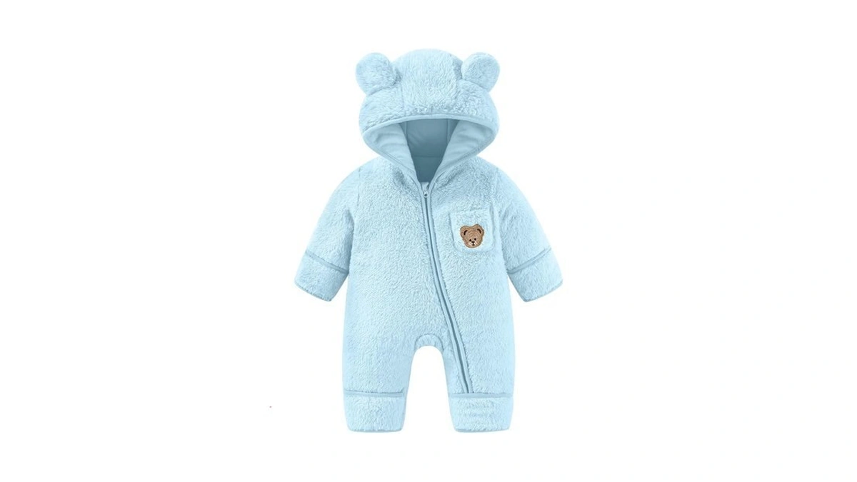 Jiamy Baby Snowsuit Fleece Bunting - Newborn Winter Bear Onesie