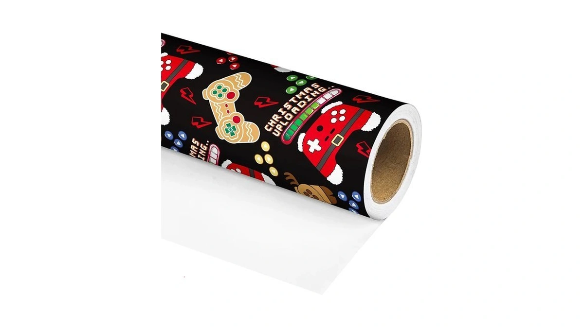 Dtiafu Gaming Christmas Wrapping Paper Roll For Boys Kids Funny