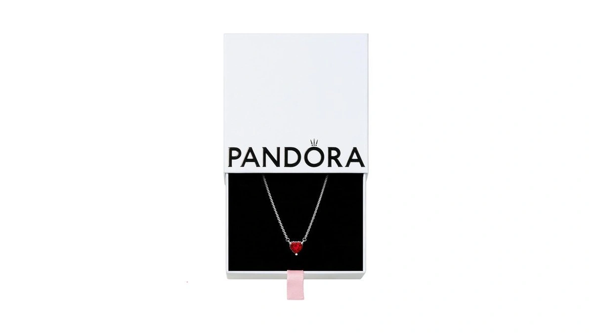 Pandora Sparkling Heart Halo Pendant Collier Necklace, 17.7"