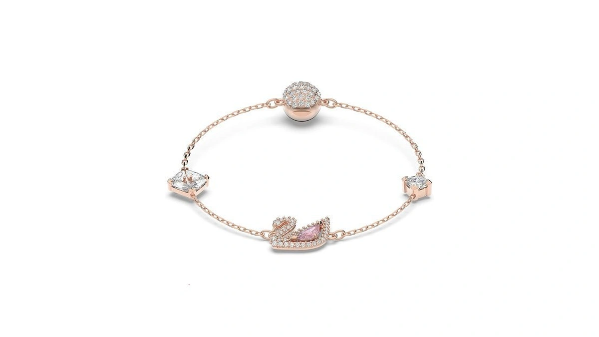 Swarovski Dazzling Swan Collection Women's Bracelet, Pink And White Crystals