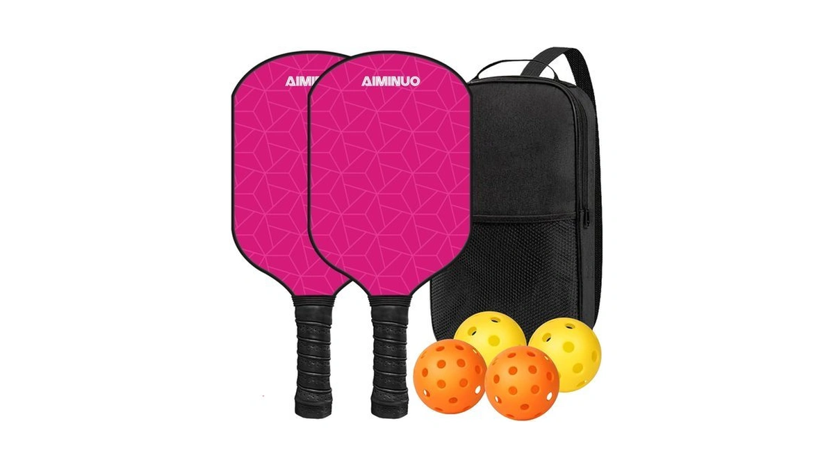 Aiminuo Pickleball Paddles, Fiberglass Pickle Ball Paddle Set, 16mm Lightweight