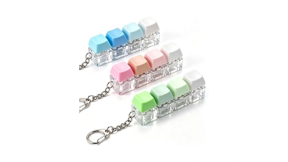 Ynipanda 3 Pack Keyboard Fidget Keychain – Real Click Sound