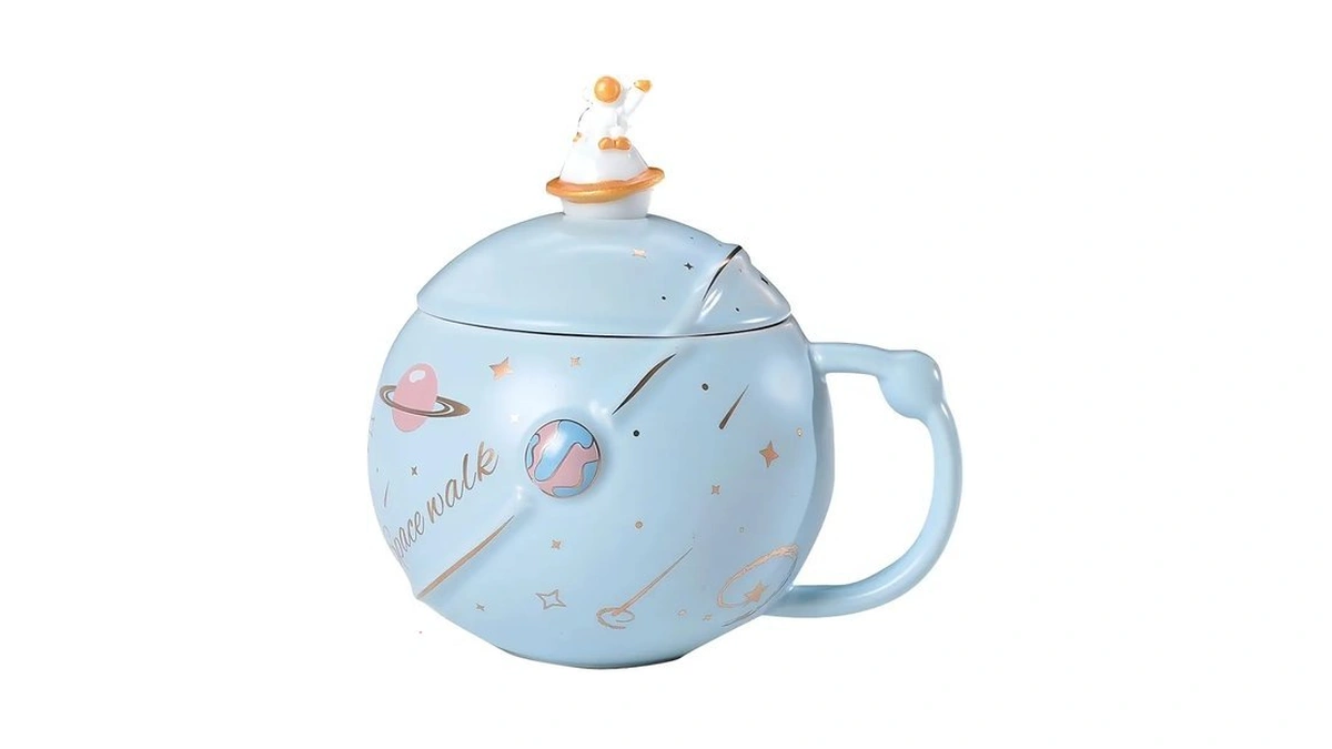 13 Oz Astronaut Mugs Ceramic Space Cup W/lid & Spoon,