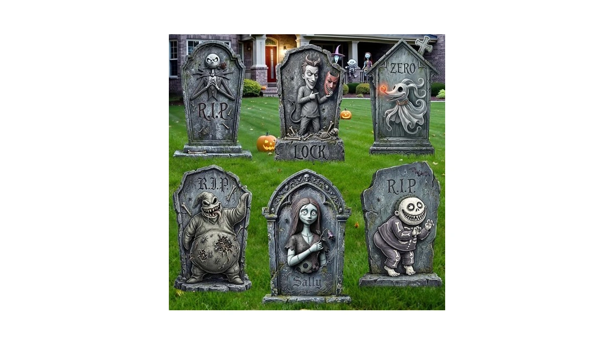 Klyro 17 Inch Halloween Tombstones Outdoor Yard Signs Graveyard Decorations