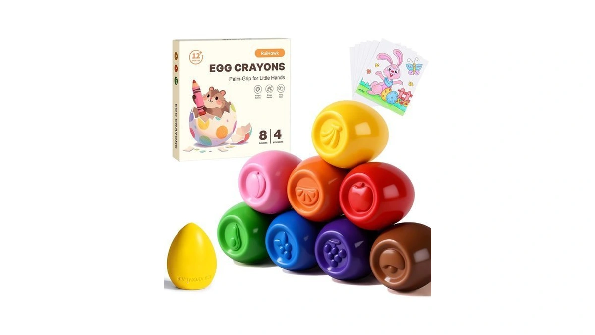 Amazon : Ruihawk 8 Colors Egg Crayons For Toddler