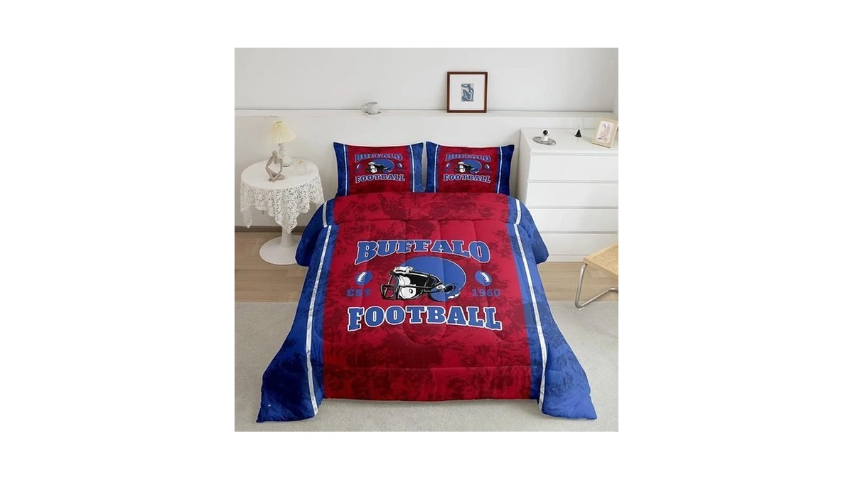 Feelyou Football Comforter Set Buffalo Bedding Set King Size Gifts