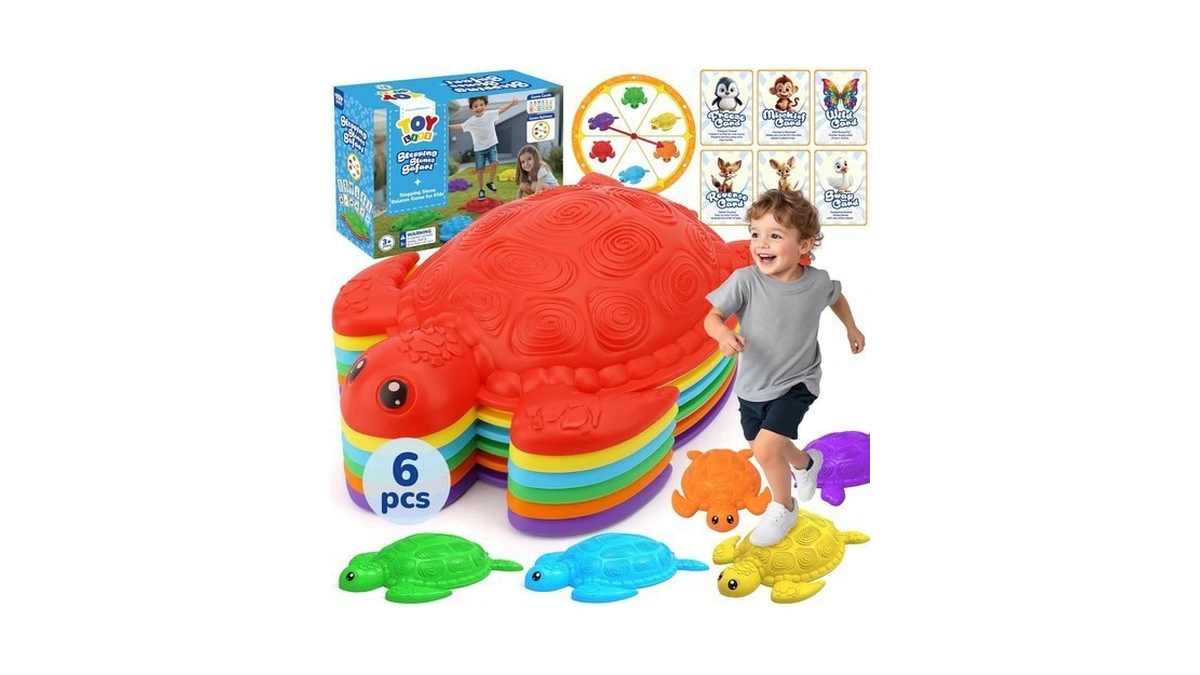 Toy Life 6 Pcs Turtle Balance Stepping Stone For Kids,