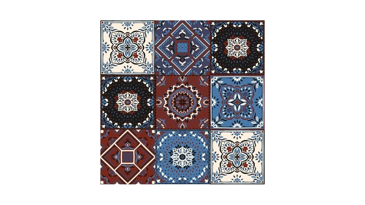 Varyfloral Moroccan Faux Tile Wallpaper Peel And Stick Vintage Red