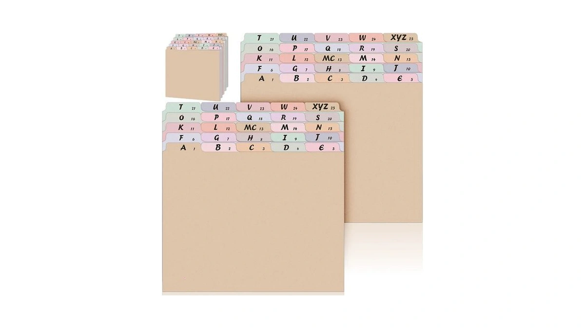 Noveread 75 Pcs Alphabet File Dividers A-z Top Tab Guides