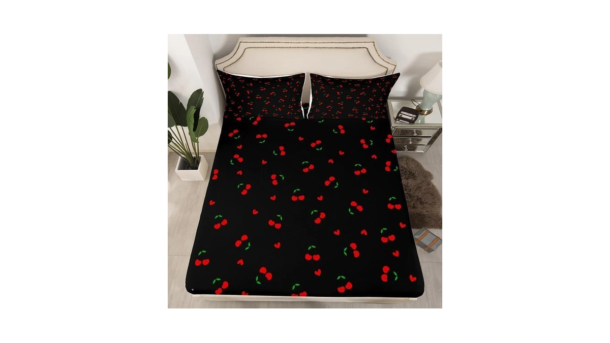 Feelyou Kids Cherry Fitted Sheet Full Size For Kids Boys