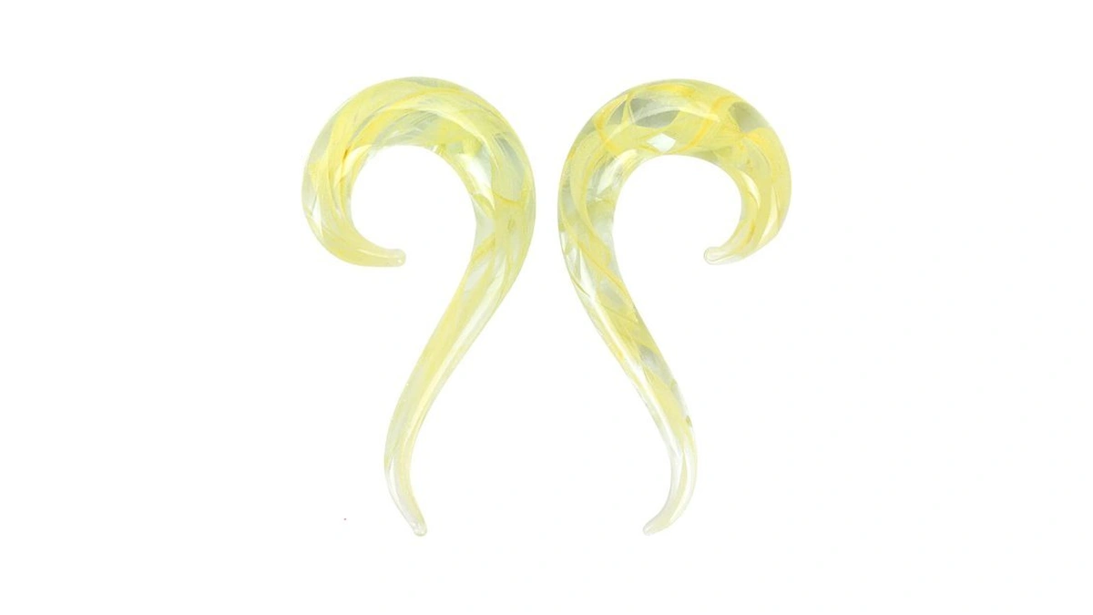 Oyaface 2 Pc Glass Ear Tapers Plugs 8g-00g Seahorse Spiral