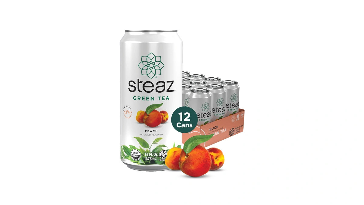 Steaz - Organic Green Tea - Peach (12 Pack) -