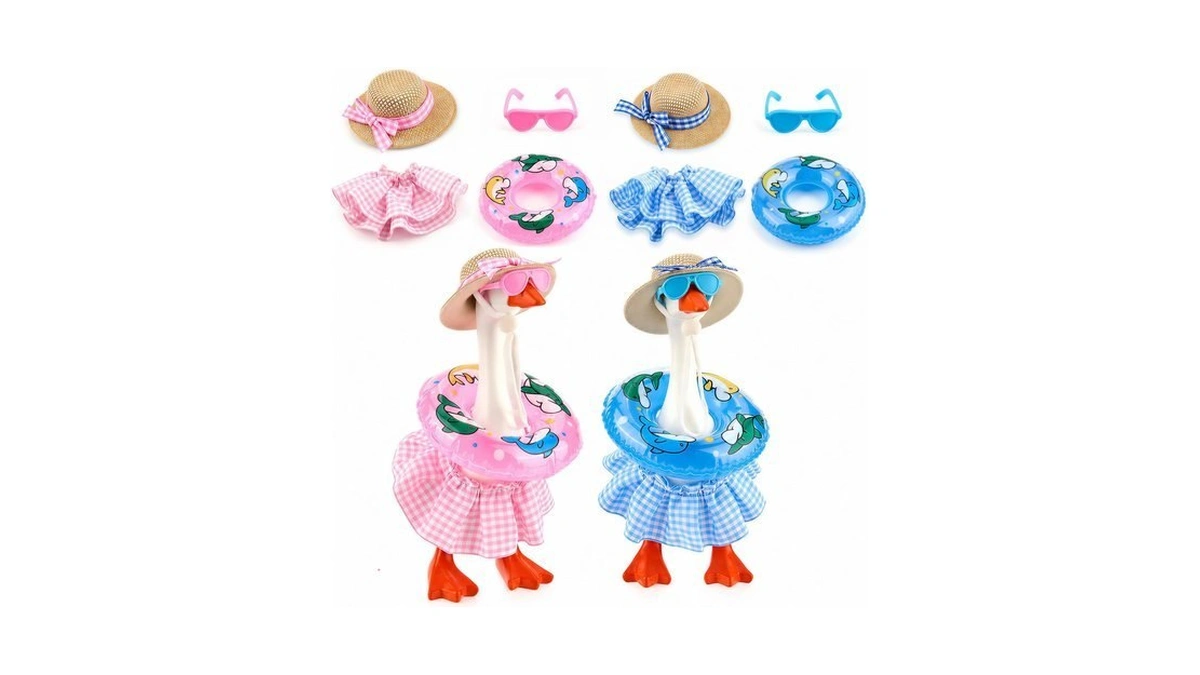 Bafeil 2 Sets Desk Goose Summer Outfit 7 Inch Bikini
