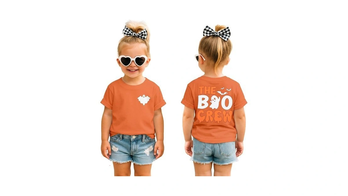 Yawtaut Toddler Halloween Shirts Girls Boys Pumpkin Ghost Short Sleeve