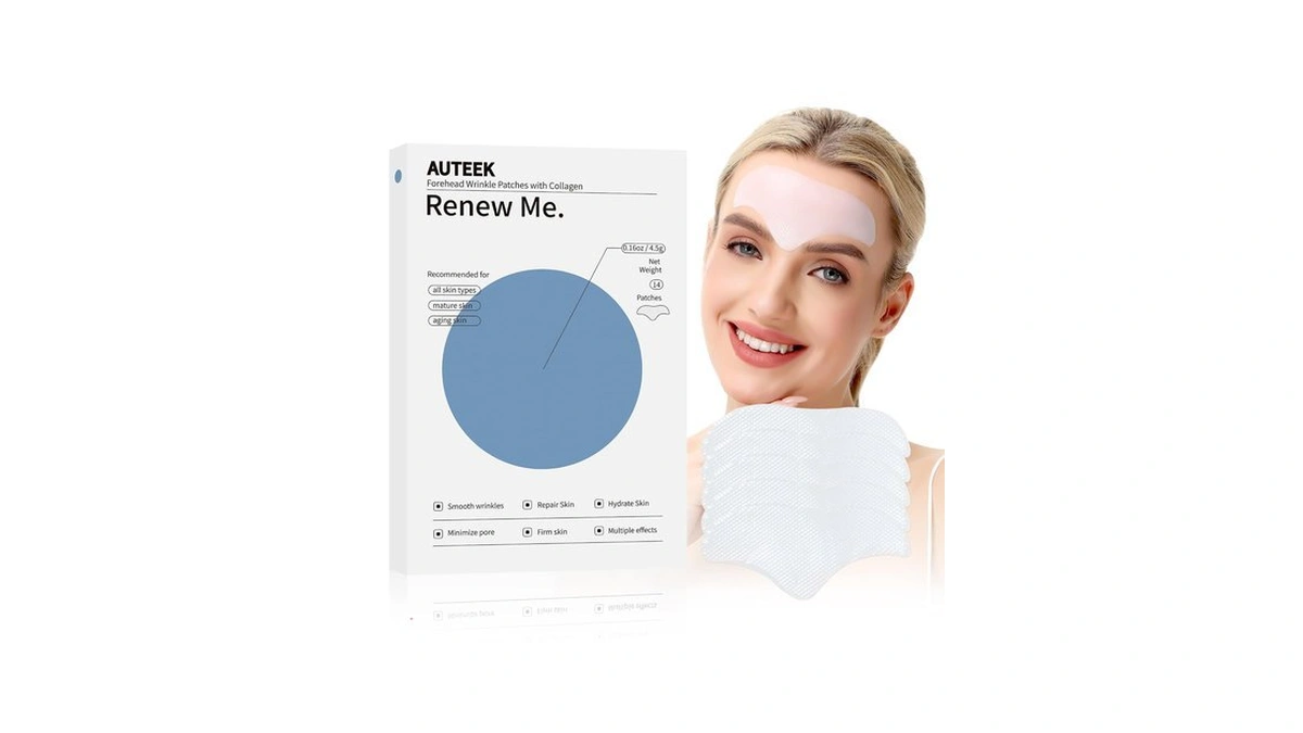 Auteek Forehead Wrinkle Patches 14pcs With Collagen For Skin Care