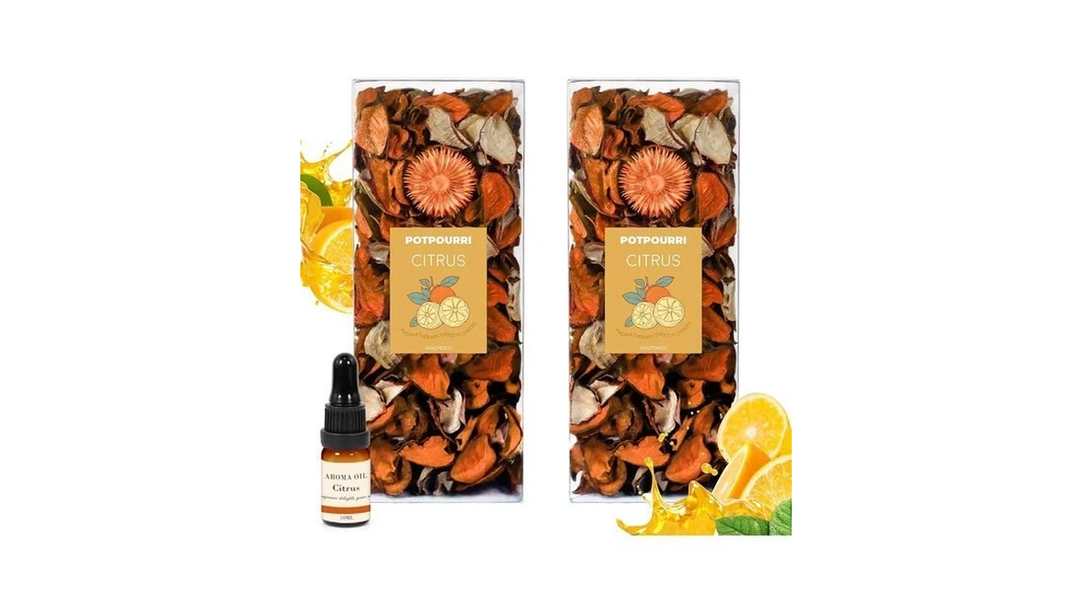 Strn Citrus Potpourri Bowl Filler With Essential Oil, Dried Flower