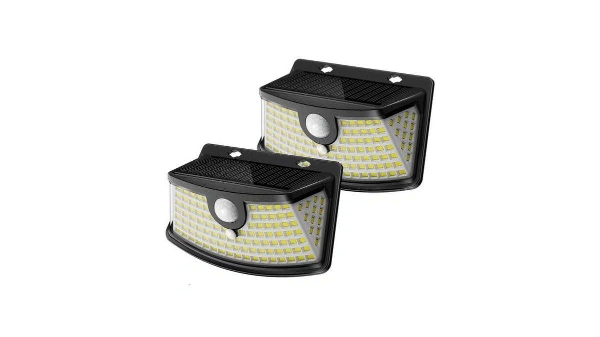 Aootek Solar Motion Sensor Lights Outdoor 120 Leds, Black, 2